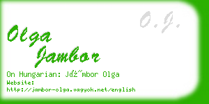 olga jambor business card